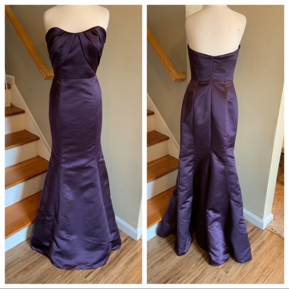Hayley Paige Occasions Strapless Satin Bridesmaids/Formal Dress Size 8